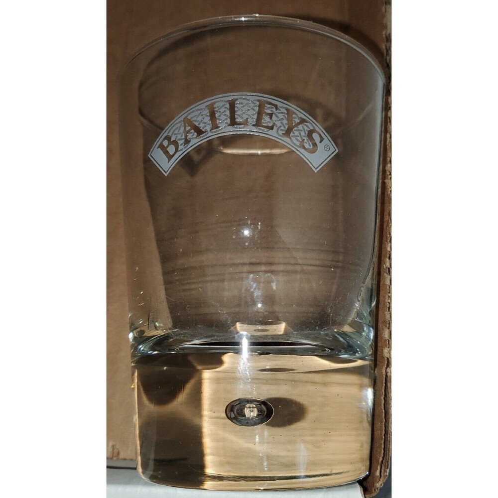 Baileys Irish Cream Etched Glass Bubble Base Original Liqueur Cocktail Barware